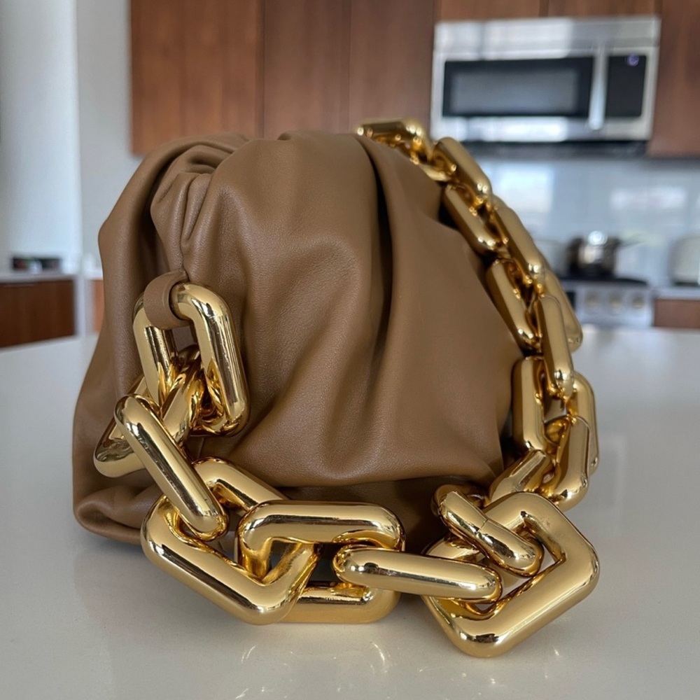 BOTTEGA VENETA CHAIN POUCH PURSE - TEAK - PERFECT CONDITION